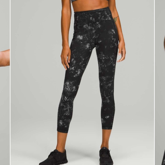 Lululemon Swift Speed 21" High-Rise Tight w/Pockets Aquila Black Multi Sz 18 - Picture 2 of 10